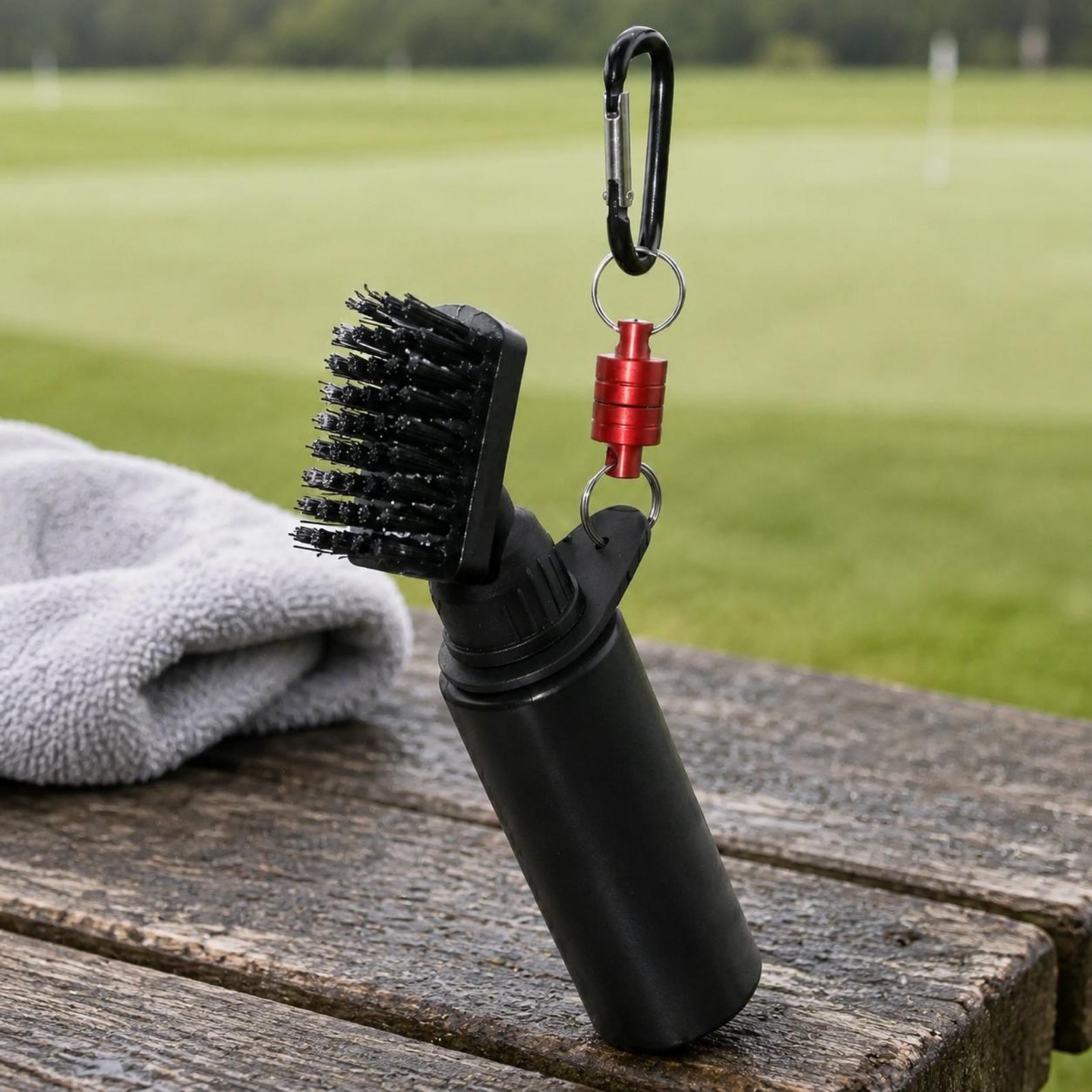 Golf Equipment Wholesale - プレススプレー クラブブラシ ツーブリストル ブリストルヘッド ウォーターボトル ゴルフブラシ