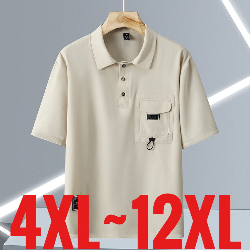 Golf Equipment Wholesale - 特大サイズ12XLメンズカジュアルポロシャツ半袖ゴルフウェア男性用プラスサイズ6XL 7XL 8XL 9XL 10XLポケット付きポリエステルスパンデックス