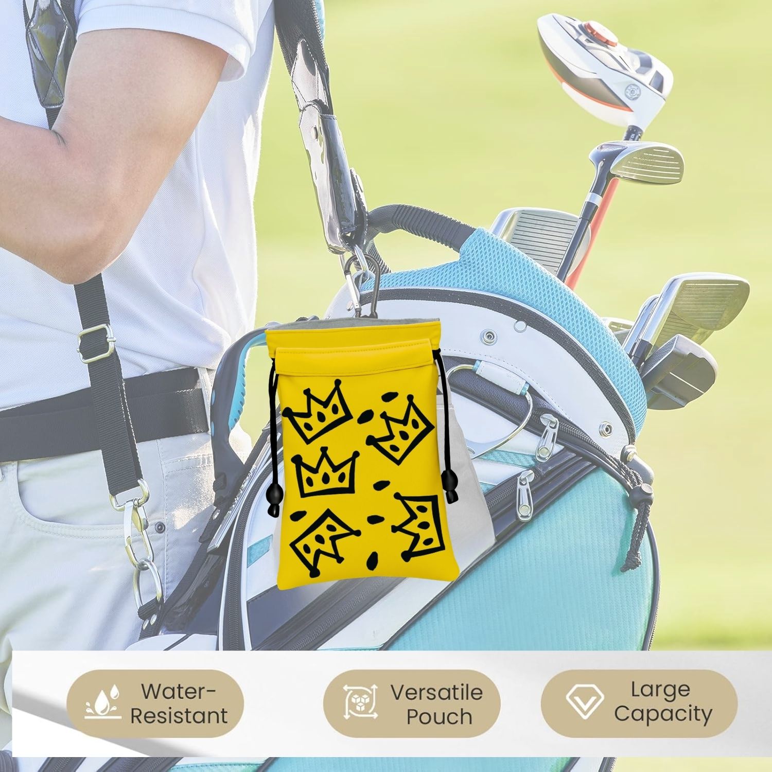 クラウンゴルフ貴重品バッグ、面白いゴルフ貴重品ポーチ、ゴルフ - Golf Equipment Drawing のレビューと価格