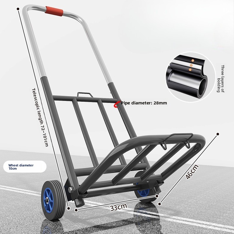 頑丈な折りたたみ式トロリー、耐摩耗性サイレントホイールカート - Pull Cart Fold のレビューと価格