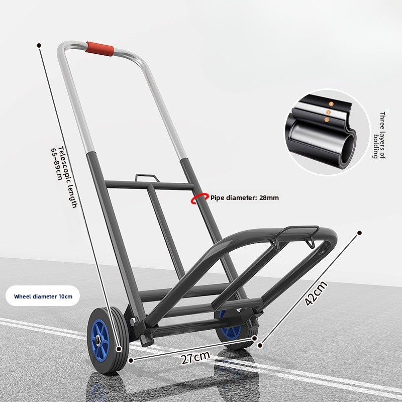 頑丈な折りたたみ式トロリー、耐摩耗性サイレントホイールカート - Pull Cart Fold のレビューと価格