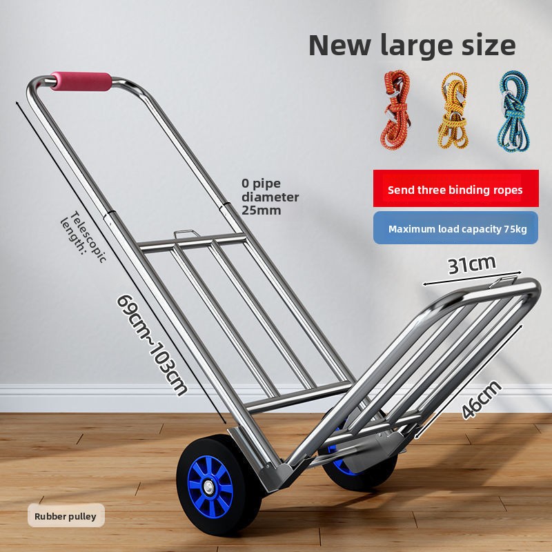 手引きカート折りたたみポータブル荷物ショッピング牽引品荷重キ - Pull Cart Fold のレビューと価格