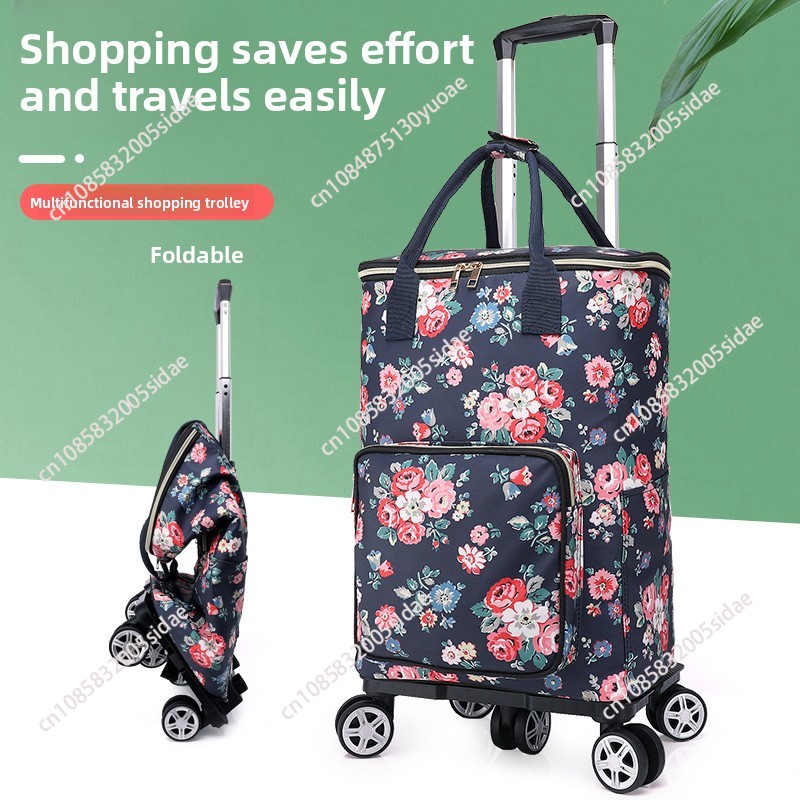 新しい食料品カート アルミホイル断熱・保存 家庭用ショッピン - Pull Cart Fold のレビューと価格